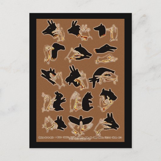 Handschaduwen in de zand briefkaart (Voorkant)