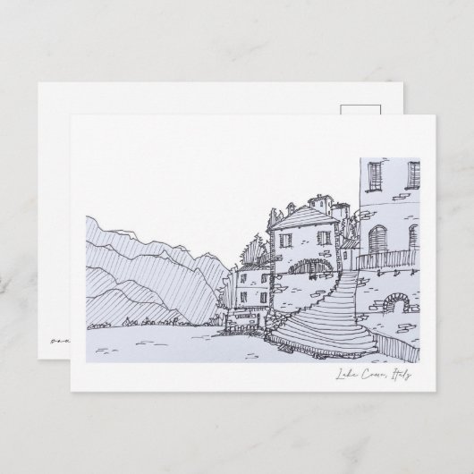 Handschets van het Como-meer Briefkaart (Voorkant / Achterkant)