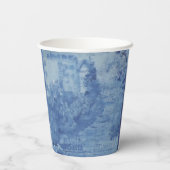 Handschilderblauw wit wild gember jar papieren bekers (Achterkant)