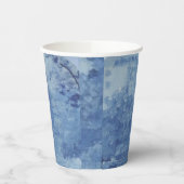 Handschilderblauw wit wild gember jar papieren bekers (Links)