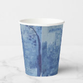 Handschilderblauw wit wild gember jar papieren bekers (Rechts)