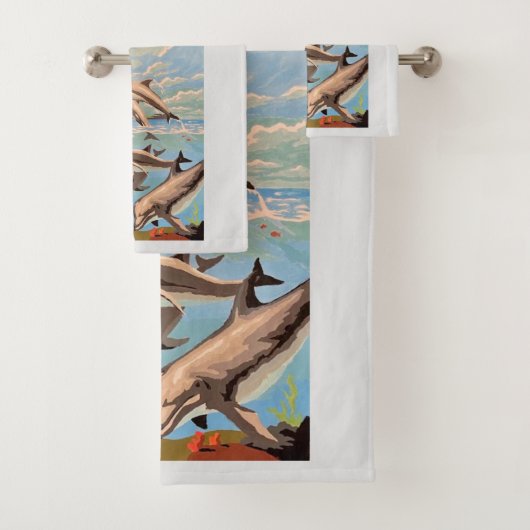 Handschilderd op aantal | Dolfijnen voor afspeeldo Bad Handdoek (Insitu)
