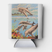 Handschilderd op aantal | Dolfijnen voor afspeeldo Blikjeskoeler (Voorkant)