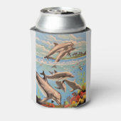 Handschilderd op aantal | Dolfijnen voor afspeeldo Blikjeskoeler (Blikje Achterkant)