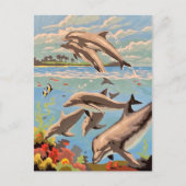 Handschilderd op aantal | Dolfijnen voor afspeeldo Briefkaart (Voorkant)