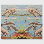 Handschilderd op aantal | Dolfijnen voor afspeeldo Cadeaupapier (Vlak)