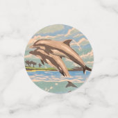 Handschilderd op aantal | Dolfijnen voor afspeeldo Confetti (Kleine voorkant)