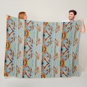 Handschilderd op aantal   Dolfijnen voor afspeeldo Fleece Deken