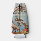 Handschilderd op aantal | Dolfijnen voor afspeeldo Flesjeskoeler (Achterkant)