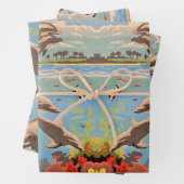 Handschilderd op aantal | Dolfijnen voor afspeeldo Inpakpapier Vel (In situ)