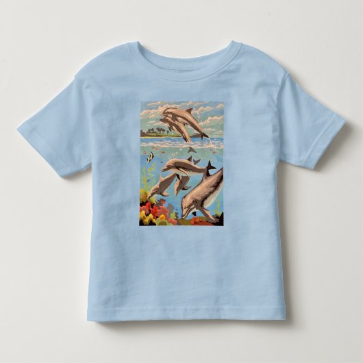 Handschilderd op aantal | Dolfijnen voor afspeeldo Kinder Shirts (Voorkant)