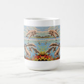 Handschilderd op aantal | Dolfijnen voor afspeeldo Koffiemok (Center)