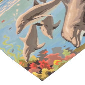 Handschilderd op aantal | Dolfijnen voor afspeeldo Korte Tafelloper (Hoek)