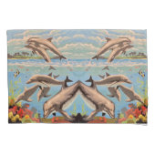 Handschilderd op aantal | Dolfijnen voor afspeeldo Kussensloop (Voorkant)