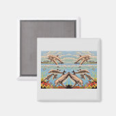 Handschilderd op aantal | Dolfijnen voor afspeeldo Magneet (Voorkant / Achterkant)