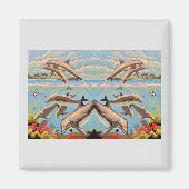 Handschilderd op aantal | Dolfijnen voor afspeeldo Magneet (Voorkant)