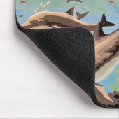 Handschilderd op aantal | Dolfijnen voor afspeeldo Muismat (Hoek)