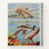 Handschilderd op aantal | Dolfijnen voor afspeeldo Notitieboek (Achterkant)