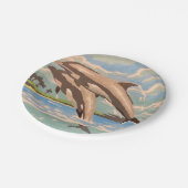 Handschilderd op aantal | Dolfijnen voor afspeeldo Papieren Bordje (Gekanteld)