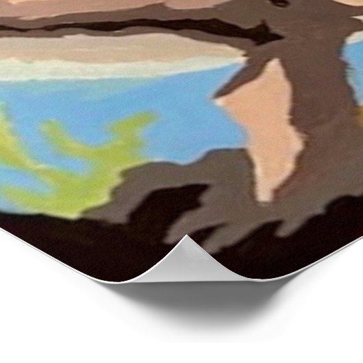 Handschilderd op aantal | Dolfijnen voor afspeeldo Poster (Hoek)