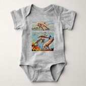 Handschilderd op aantal | Dolfijnen voor afspeeldo Romper (Voorkant)