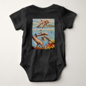 Handschilderd op aantal | Dolfijnen voor afspeeldo Romper (Achterkant)