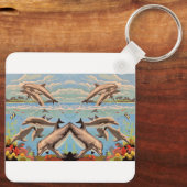 Handschilderd op aantal | Dolfijnen voor afspeeldo Sleutelhanger (Achterkant)