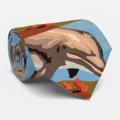 Handschilderd op aantal | Dolfijnen voor afspeeldo Stropdas (Opgerold)