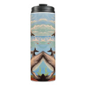 Handschilderd op aantal | Dolfijnen voor afspeeldo Thermosbeker (Voorkant)