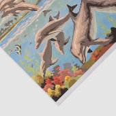 Handschilderd op aantal | Dolfijnen voor afspeeldo Tissuepapier (Detail)