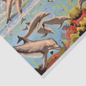 Handschilderd op aantal | Dolfijnen voor afspeeldo Tissuepapier (Detail)