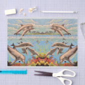 Handschilderd op aantal | Dolfijnen voor afspeeldo Tissuepapier (Craft)