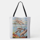 Handschilderd op aantal | Dolfijnen voor afspeeldo Tote Bag (Achterkant)