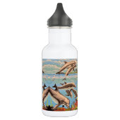 Handschilderd op aantal | Dolfijnen voor afspeeldo Waterfles (Links)