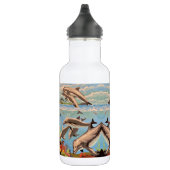 Handschilderd op aantal | Dolfijnen voor afspeeldo Waterfles (Rechts)