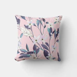 Handschilderend elegant paars leavesart, bloem, wa kussen