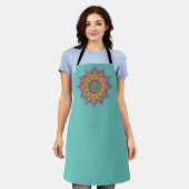 Handschilderend Mandala Klock Face 1 Schort (Gedragen)