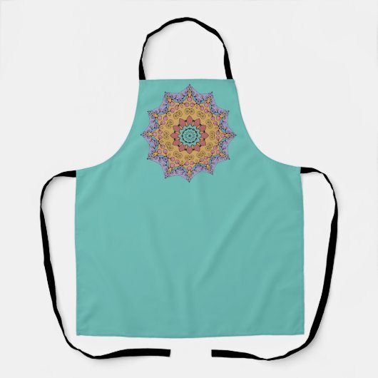 Handschilderend Mandala Klock Face 1 Schort (Voorkant)
