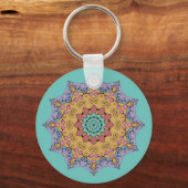 Handschilderend Mandala Klock Face 1 Sleutelhanger (Voorkant)