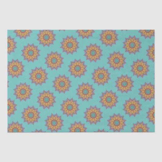 Handschilderend Mandala Klock Face 1 Tissuepapier (Voorkant)