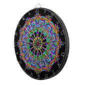 Handschilderend Mandala Klock Face 24 Dartbord (Voorkant Rechts)