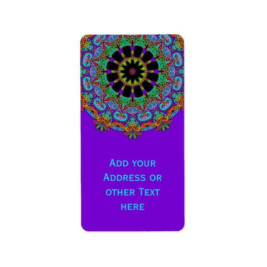 Handschilderend Mandala Klock Face 24 Etiket (Voorkant)