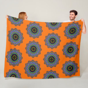 Handschilderend Mandala Klock Face 24 Fleece Deken