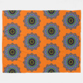 Handschilderend Mandala Klock Face 24 Fleece Deken (Voorkant (Horizontaal))