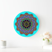 Handschilderend Mandala Klock Face 24 Grote Klok (Huis)
