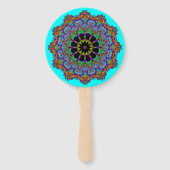 Handschilderend Mandala Klock Face 24 Handwaaier (Achterkant)