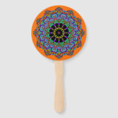 Handschilderend Mandala Klock Face 24 Handwaaier (Voorkant)