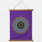 Handschilderend Mandala Klock Face 24 Hangend Wandkleed (Voorkant)