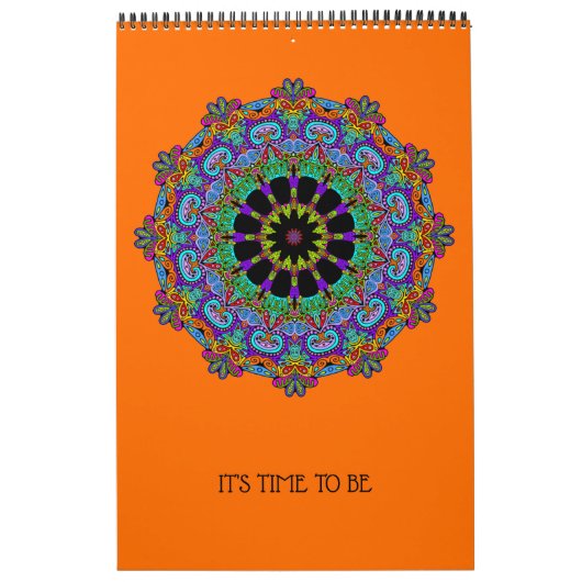 Handschilderend Mandala Klock Face 24 Kalender (Hoes)