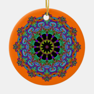 Handschilderend Mandala Klock Face 24 Keramisch Ornament